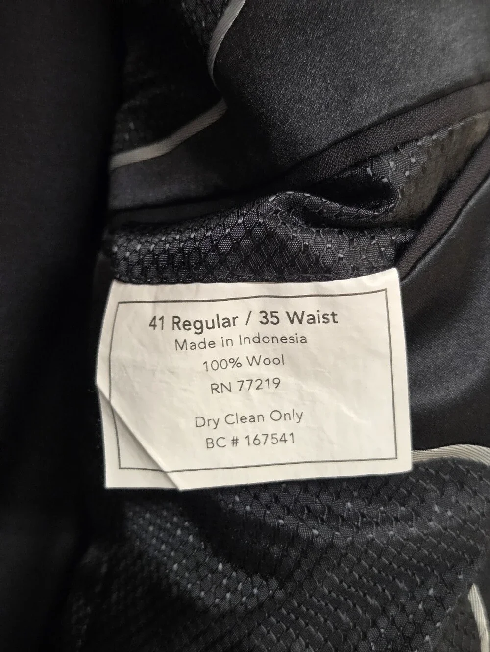 Pronto Uomo 41R 35W Black Tuxedo 2pc Suit Notch Lapel Satin 100% Wool